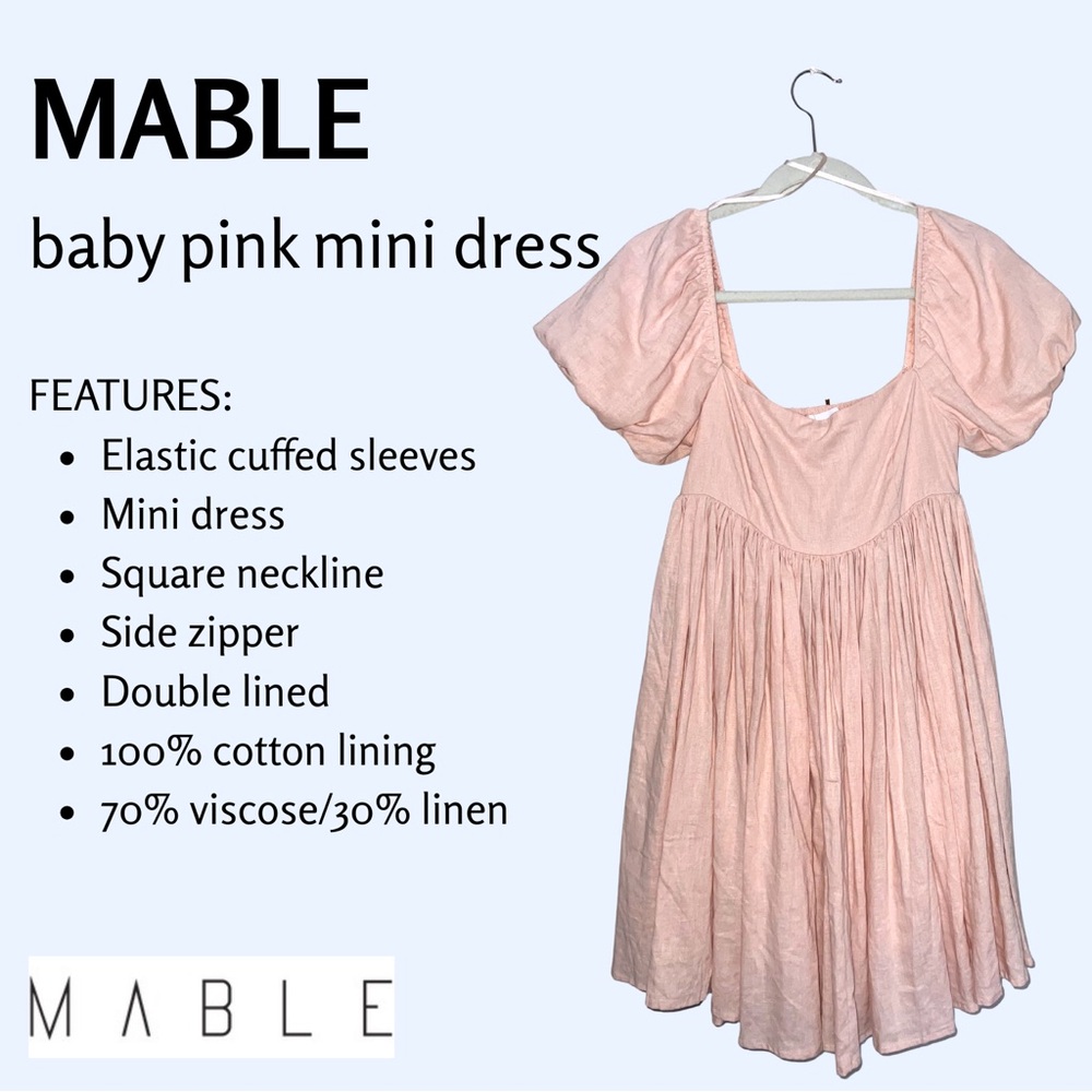 MABLE Soft Pink Mini Babydoll Dress